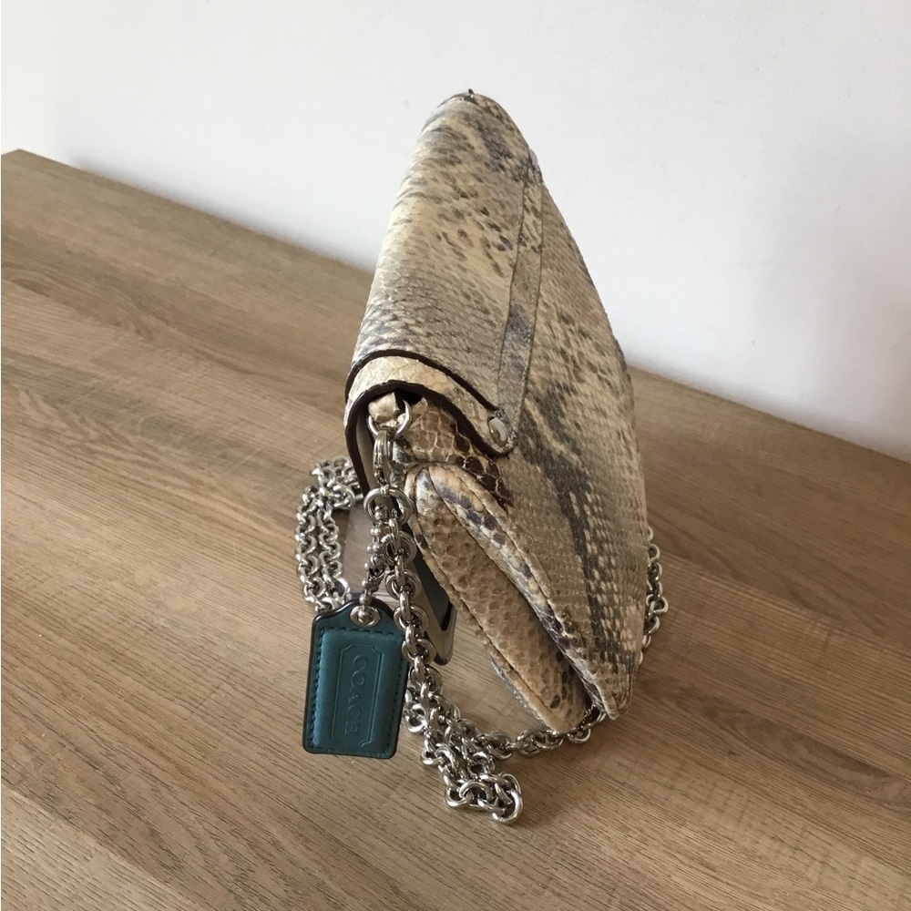 Coach Kristin Python Leather Crossbody Bag or Clutch w/Detachable Chain - Picture 7 of 10